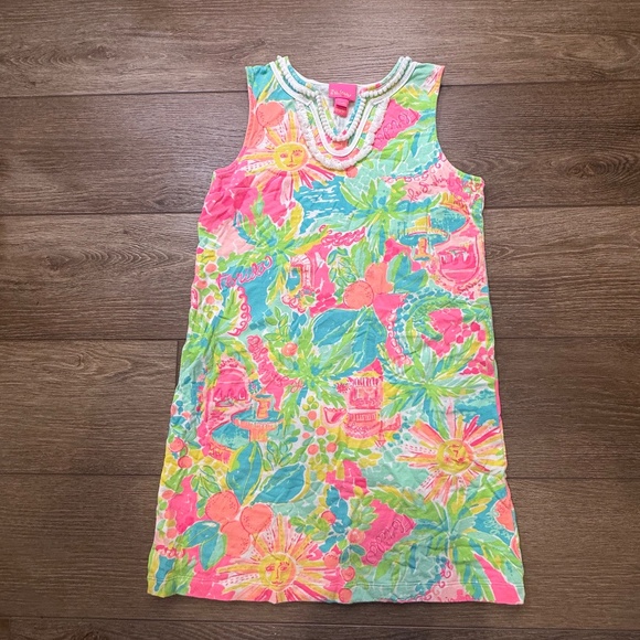 Lilly Pulitzer Girls Mini Harper Shift Dress, Multi Sunshine State of Mind, XL